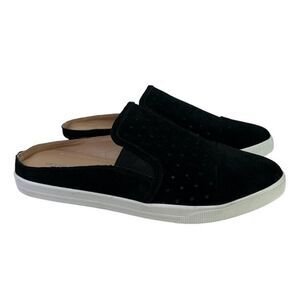 BCBGeneration BCBG Women's Black Genuine Leather Yerra-X Mules Shoes Suede 7.5